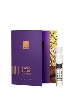 Листівка з пробним зразком Avon Туалетної води Black Suede Charm, 0,6 мл 70734911 фото