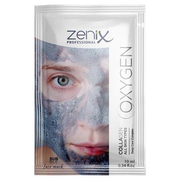 Киснева бульбашкова маска для обличчя з колагеном Zenix, 10 мл (Liv411503) Liv411503 фото