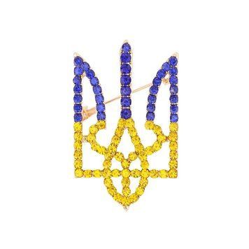 Брошка 'Тризуб', брошка шпилька, символ України, герб, жовто-блакитна 849465251 фото