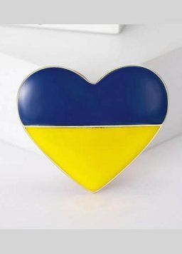 Брошка "Сердце", брошка шпилька, символ України, жовто-блакитна 849500 фото