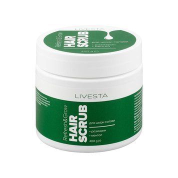 Скраб-пілінг для шкіри голови Refresh&Grow з розмарином і ментолом LIVESTA, 400 г (Liv112107) Liv112107 фото