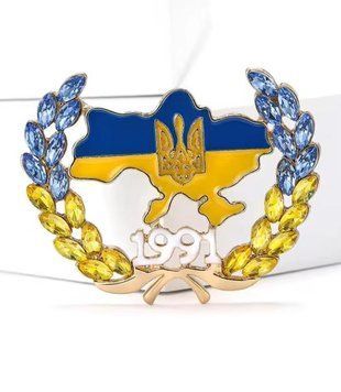 Брошка пшениця Жовто-блакитна, колоски, колосок, брошка символ України 94165666 фото